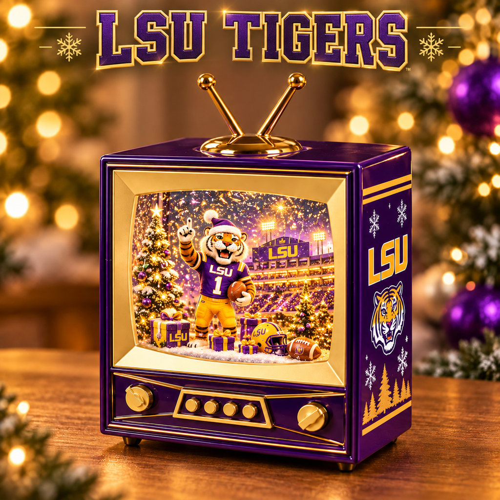 Premium LSU Christmas TV Water Lantern TNSM