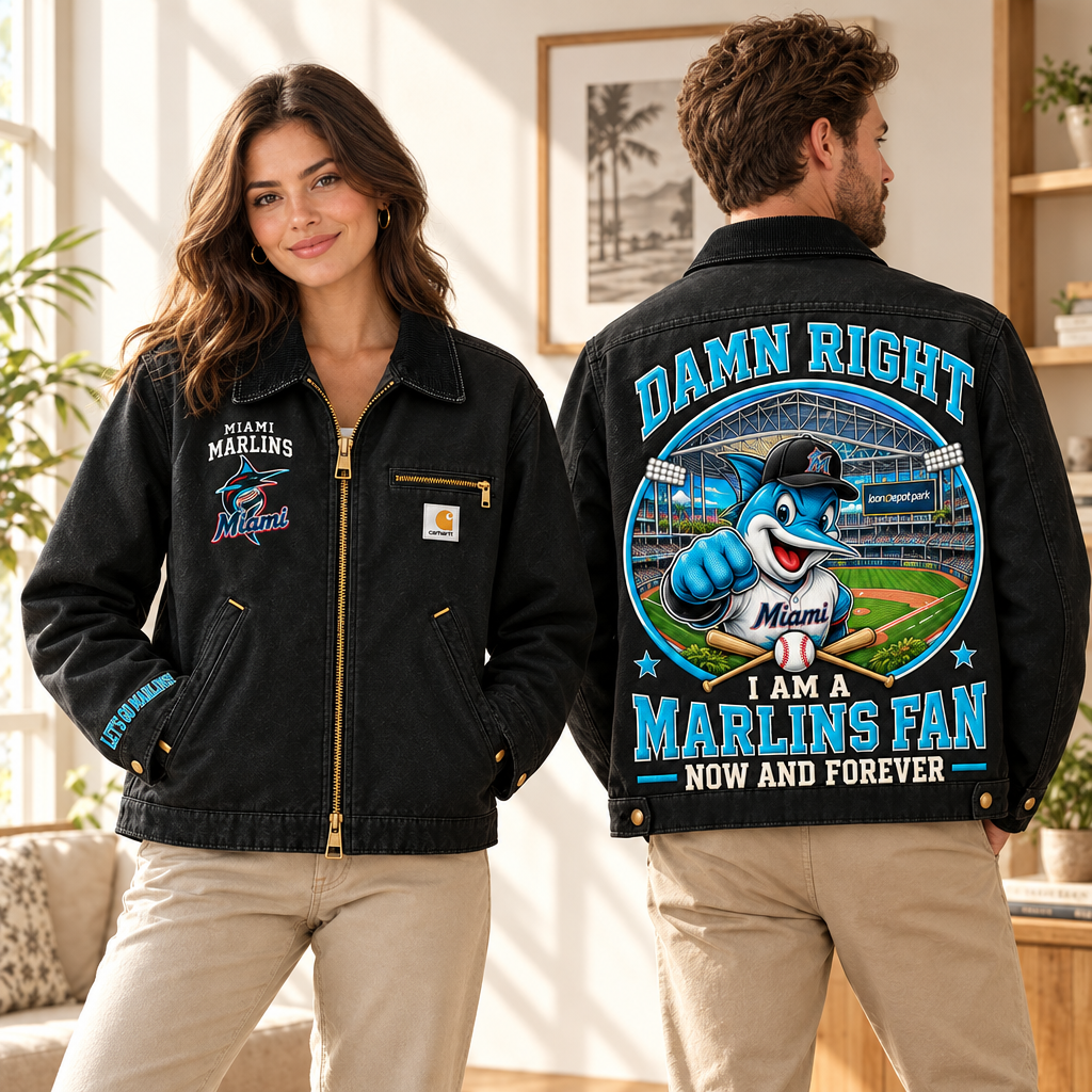 Miami Marlins Baseball Embroidered Detroit Jacket